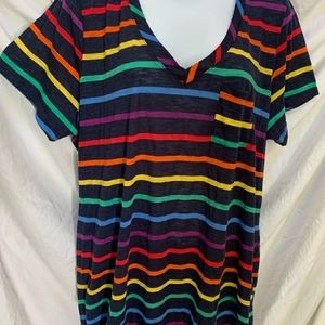 NWT TORRID rainbow stripe t-shirt 1 / 1X New! 😊